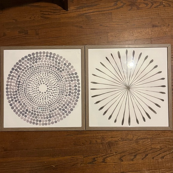 West Elm Other - West Elm Watercolor Burst Art (Set of Two)